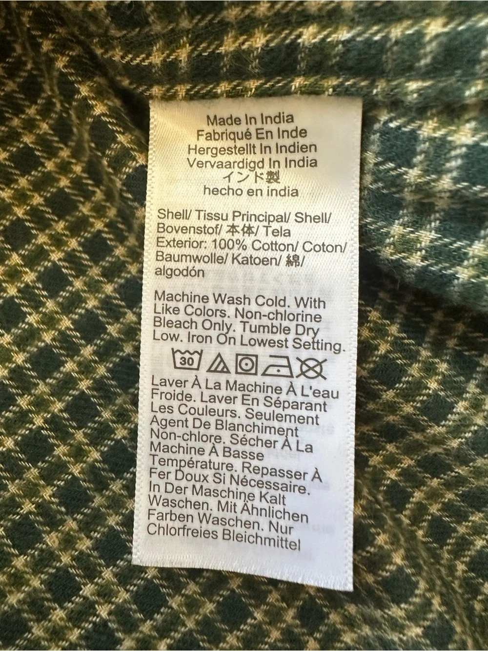 J. Crew Dark Green Plaid Brushed Twill Button-Down Shirt man’s L plaid